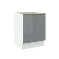 Balcão Madesa Lux 60 cm 1 Porta - Branco/Cinza