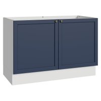 Balcão Gabinete de Pia 120 cm (Sem Tampo) Branco/Azul Vik Madesa
