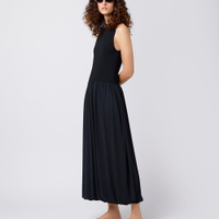Vestido midi balonê feminino mindset preto