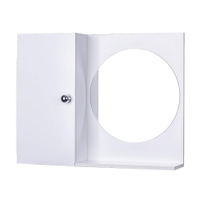 Armário Para Banheiro Com Espelho Redondo cor Branco Com Porta Que Fecha Suave