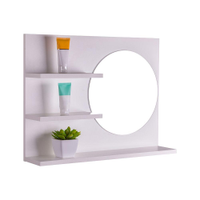 Armário Para Banheiro com Espelho Redondo Genova Branco 60 x 45cm