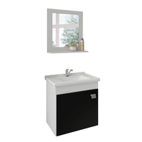 Conjunto de Banheiro Iris Branco e Preto