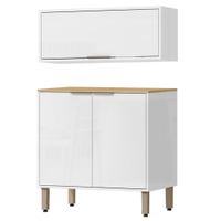 Armario Aereo E Balcao 80 cm GLOR ABGL01 Branco Neve MXM