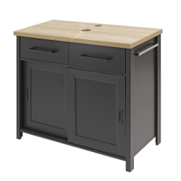 Gabinete Banheiro Com Tampo 2 Portas 79 cm BN02 Preto Dtall
