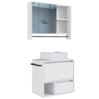 Conjunto Armario e Gabinete Com Cuba 60cm Branco PRODDY