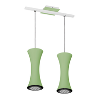 Lustre Pendente Design 7922 2 Lâmpadas Gu10 Verde