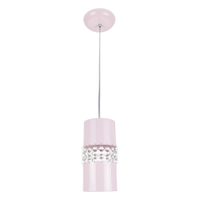Lustre Pendente 9861 1 Lâmpada Soquete E27 Rosa