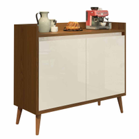 Balcão Buffet Retrô Delta 2 Portas Freijó com Off White - MoveisAqui