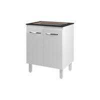 Balcão Armário de Cozinha Fran Para Fogão Cooktop 4 Bocas Mobília Decor Branco