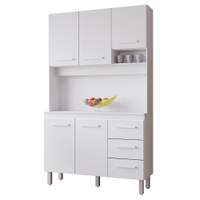 Kit Cozinha 5P 3G 120 cm Vitoria Branco Mobbs
