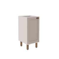 Balcão de Cozinha sem Tampo Iluminata 1 Porta Branco e Fendi