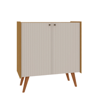 Buffet Vértice Ripado 2 Portas Off White e Cinamomo