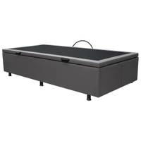 Base Box Baú para Cama Solteiro 88x188cm Liz S05 Sintético Cinza - Mpozenato