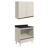 Armario Aereo Balcao Forno 80cm MDF Kali Bianco Toq Bianco Toq Nicioli
