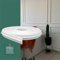 Rodapé Autocolante Flexível - Boiserie Roda Meio Moldura Eva - 4cm 10 Metros