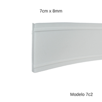 Rodapé Autocolante Flexível - Boiserie Roda Meio Moldura Eva - 7cm 10 Metros