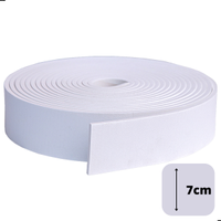 Rodapé Autocolante Flexível - Boiserie Roda Meio Moldura Eva - 7cm 10 Metros