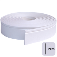 Rodapé Autocolante Flexível - Boiserie Roda Meio Moldura Eva - 7cm 10 Metros