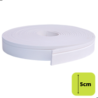 Rodapé Autocolante Flexível - Boiserie Roda Meio Moldura Eva - 5cm 5 Metros