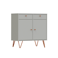 Buffet Ônix 2 PT 2 GV Off White e Cobre