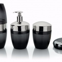 Conjunto De Banheiro 4 Peças Fumê Cromado Alta Qualidade