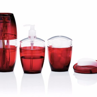 Conjunto Para Banheiro Com 4 Peças Vermelho Alta Qualidade