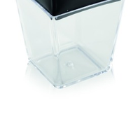 Porta Algodão Cotonete Quadrado Multi-uso Preto Banheiro