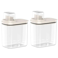 Kit 2 Dispensers para Amaciante e Sabão Líquido 1,5L Flow Bege com Tampa Medidora Ou