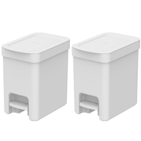 Kit 2 Lixeiras de Pedal com Aro Interno 6 Litros para Banhei