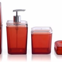 Conjunto De 4 Peças Para Banheiro Vermelho Alta Qualidade