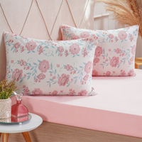Jogo de Cama Solteiro Dreams Malha 100% Algodão 88x188x25cm Rosa Claro