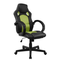 Cadeira Presidente Gamer em Couro PU Preta com Verde Pelegrin PEL 3002
