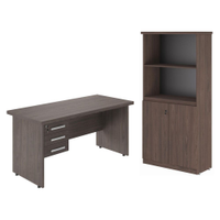 Conjunto de Mesa e Armário Estante Cruzeiro Freijo