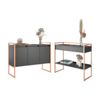 Kit Buffet E Aparador Industral Plis - Preto e Cobre