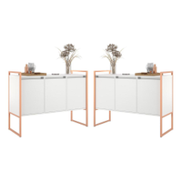 Armario Industrial 3 Portas Branco Cobre Conjunto 2 Peças