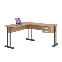 Escrivaninha Para Computador L Com 2 Gavetas Range - Montana