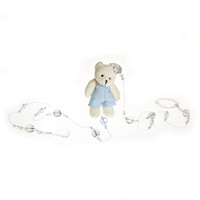 Pingente De Cortina Urso Com Roupa Azul Quarto Bebê Infantil Menino (Unidade)
