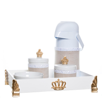 Kit Higiene Gold Com 5 Peças E Capa Quarto Bebê