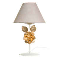 Abajur Metal Flor G Dourada Quarto Bebê Infantil - Bivolt