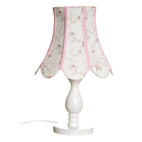 Abajur Madeira Torneado Cúpula Imperial Rosa Quarto Bebê Infantil Menina