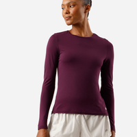 Blusa feminina esportiva de poliamida manga longa roxa
