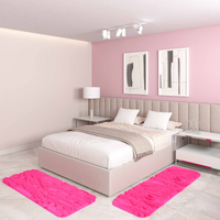 Jogo Tapete Passadeia Quarto 2 Uni Rosa 50 x 140 cm