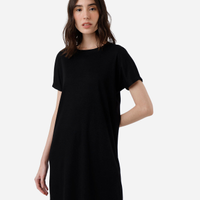 Vestido curto feminino com viscose canelado preto