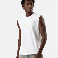 Regata machão masculina de algodão estampada off white