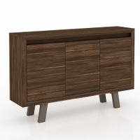 Balcão 3 Portas para Escritório Home Office ME4120 MDP Nogal/Fendi - Gran Belo