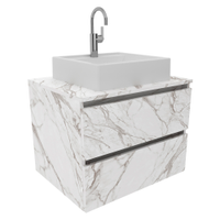 Gabinete Com Cuba Para Banheiro BN3600x07 Marmore Branco Tecno Mobili
