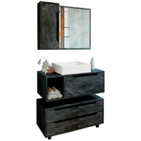Conjunto 4 Peças Para Banheiro BN3600X43X44X45 Marmore Lunar Tecno Mobili