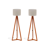 Abajur de Chão com Cúpula Nero Off White Nature 2 Unidades