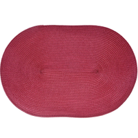 Kit 8 Americano Requinte Liso para Mesa Oval 30x45cm Bordô