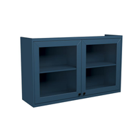 Armário Aéreo MDF Herval Viana, com Vidro, 2 Portas, Azul Orion, 120 cm
